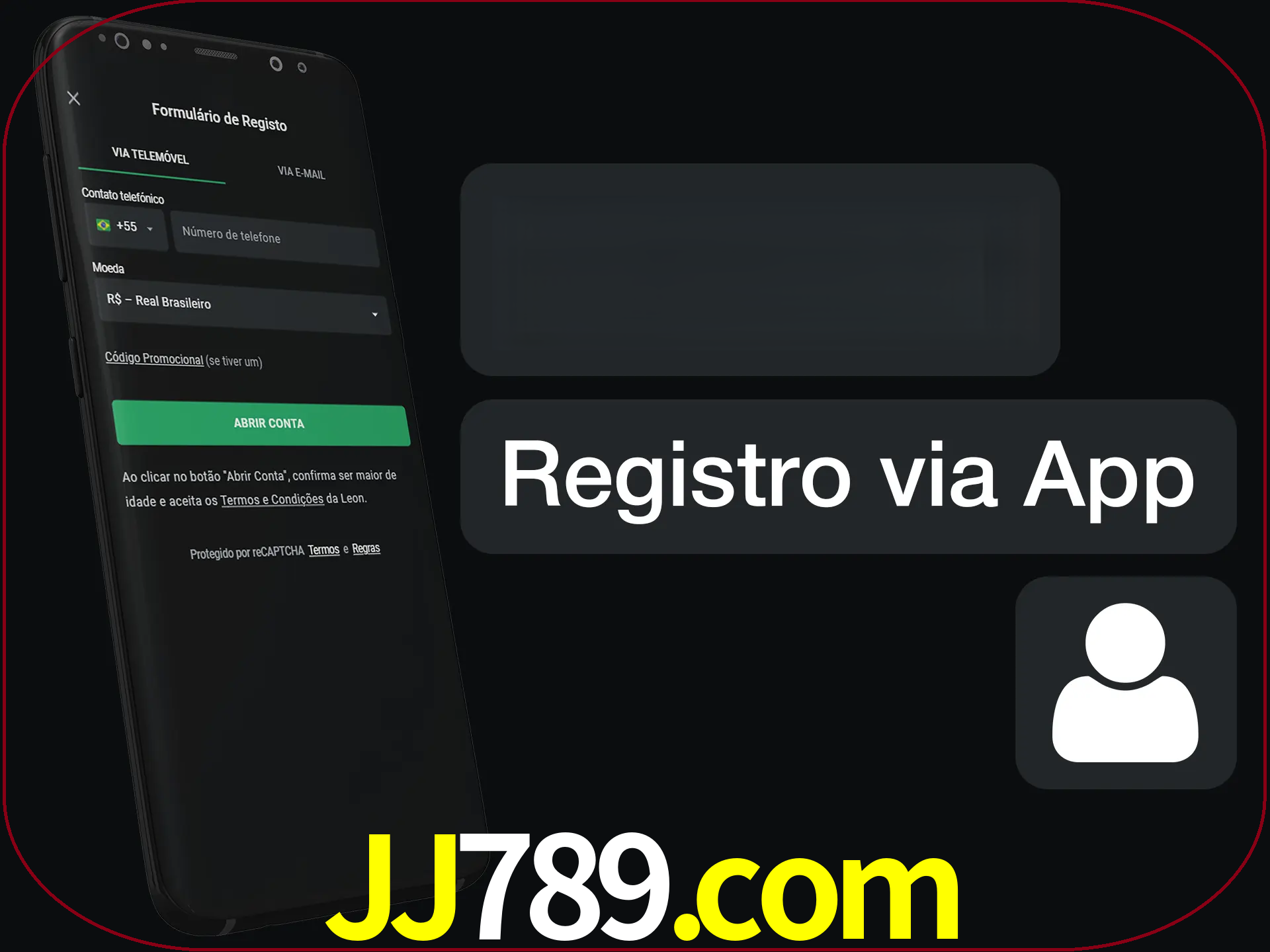 Registre-se com duas etapas usando o aplicativo.