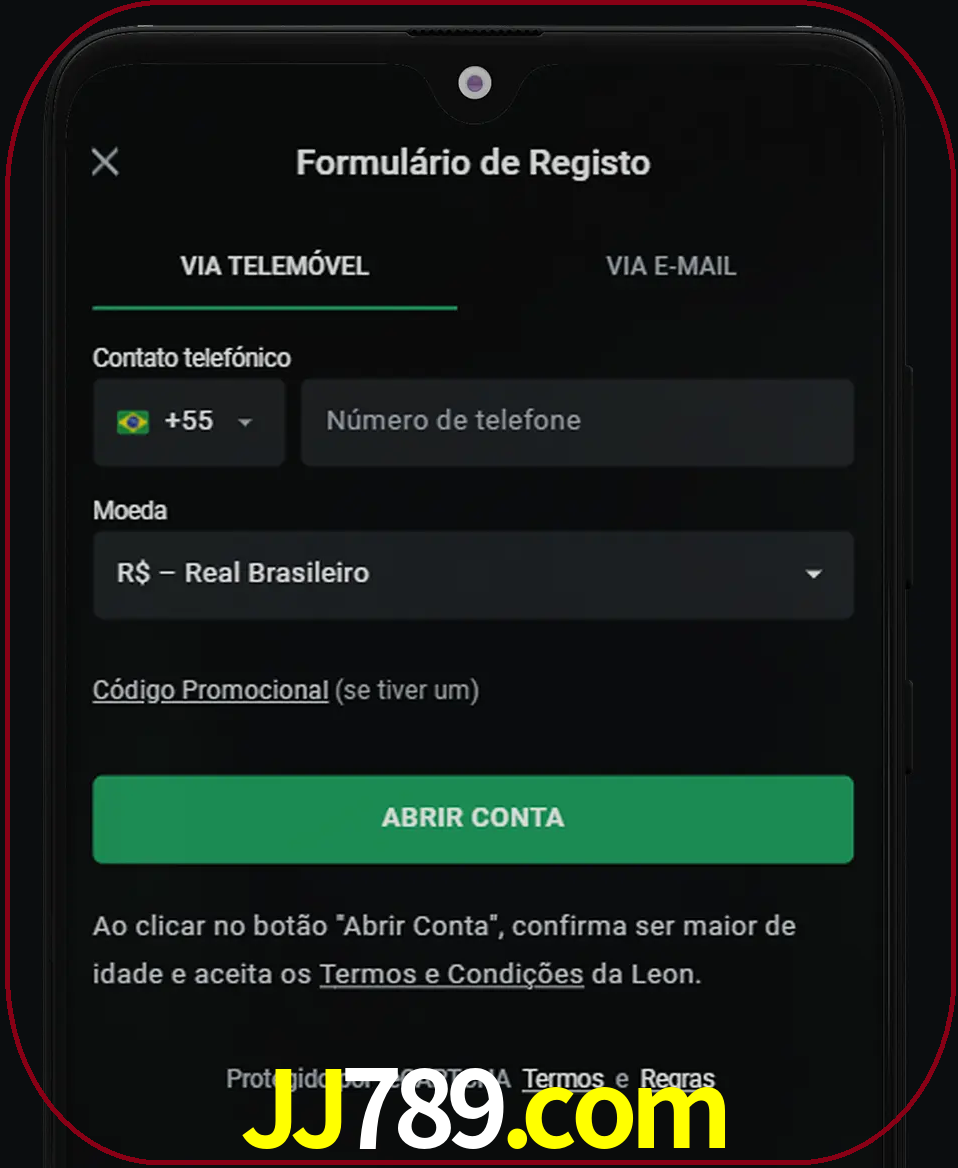 Abra o aplicativo e inicie o processo de registro.