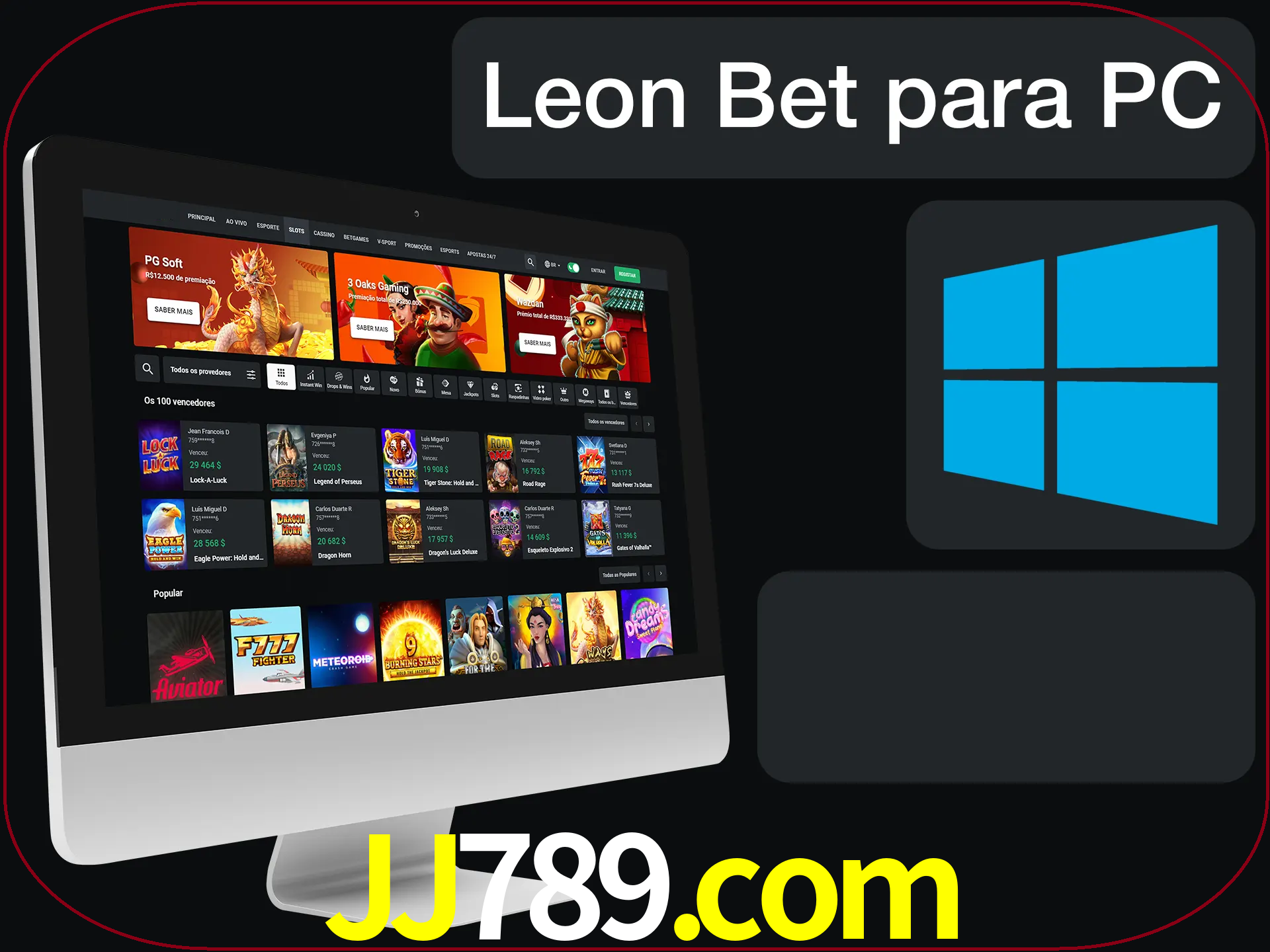 Aposte e jogue em nosso cassino usando o PC.