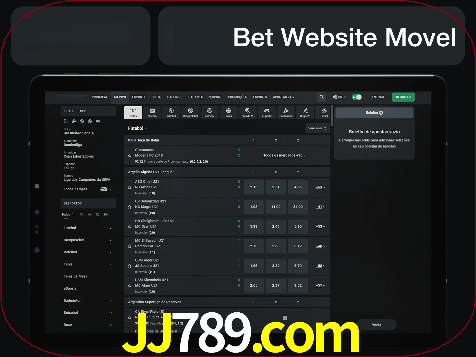 Use nosso website em qualquer dispositivo.